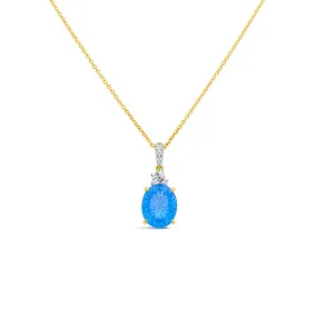 Irisa by Martin Binder Oval Blue Topaz & Diamond Necklace