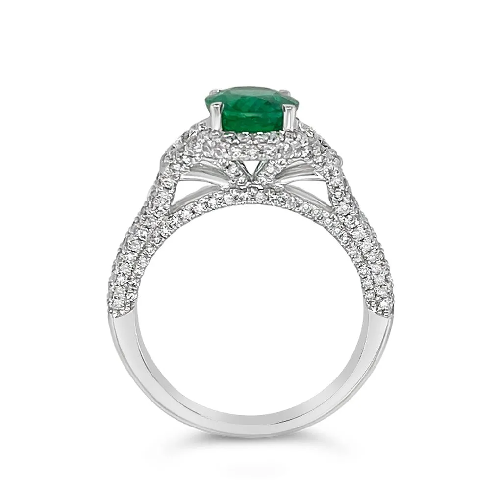 Irisa by Martin Binder Oval Emerald & Diamond Pave Ring