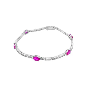 Irisa by Martin Binder Oval Ruby & Diamond Tennis Bracelet