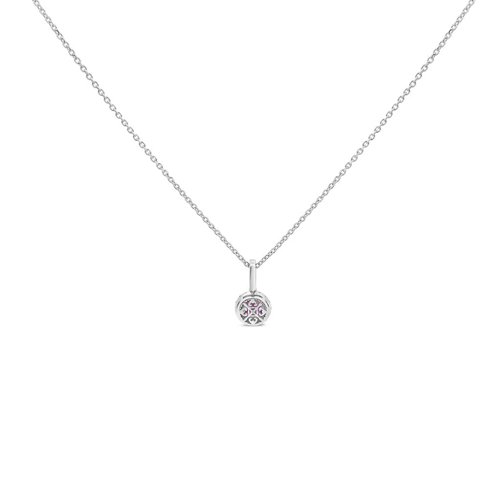 Irisa by Martin Binder Round Ruby & Diamond Halo Necklace