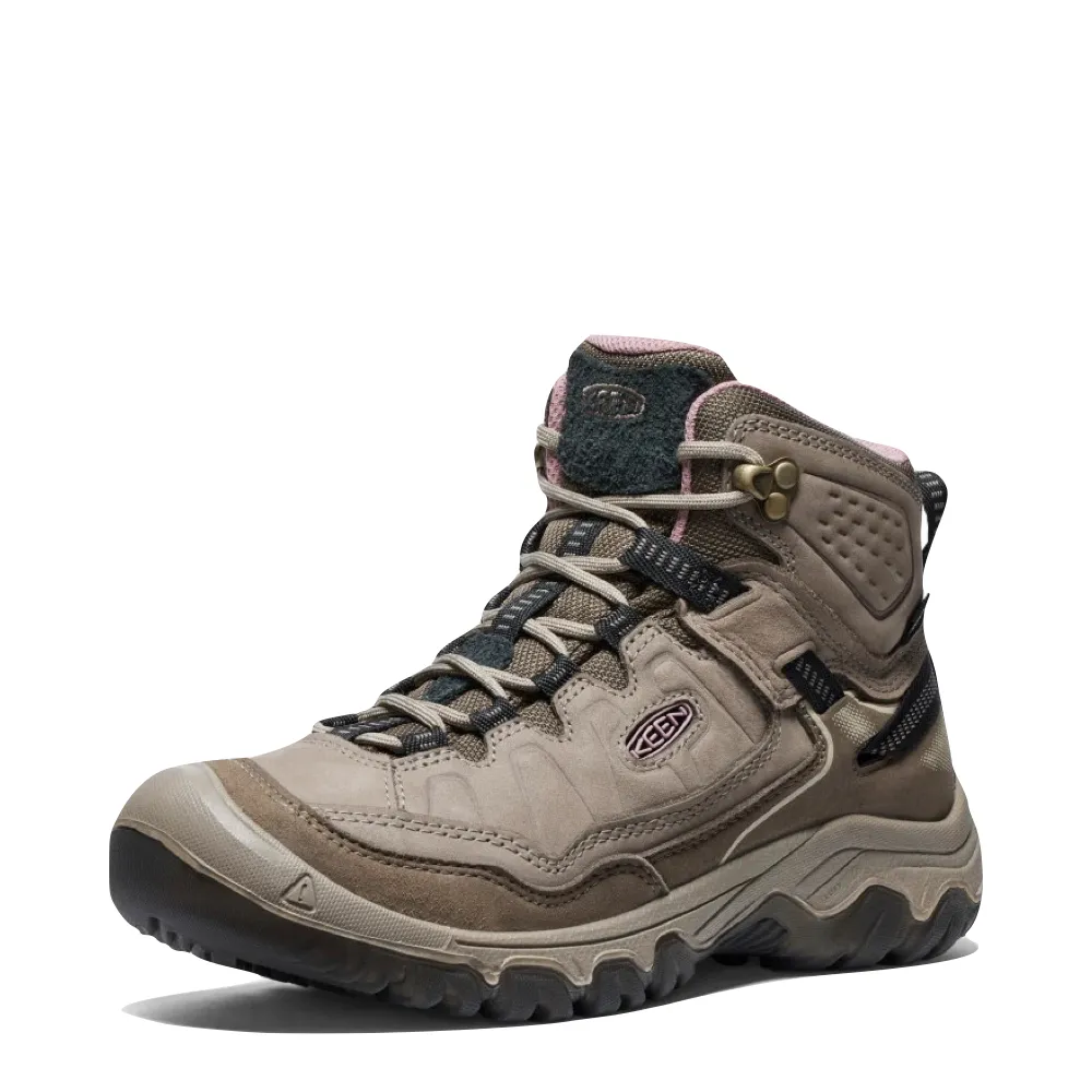 KEEN Women's Targhee IV Waterproof Hiking Boot in Brindle/Nostalgia Rose