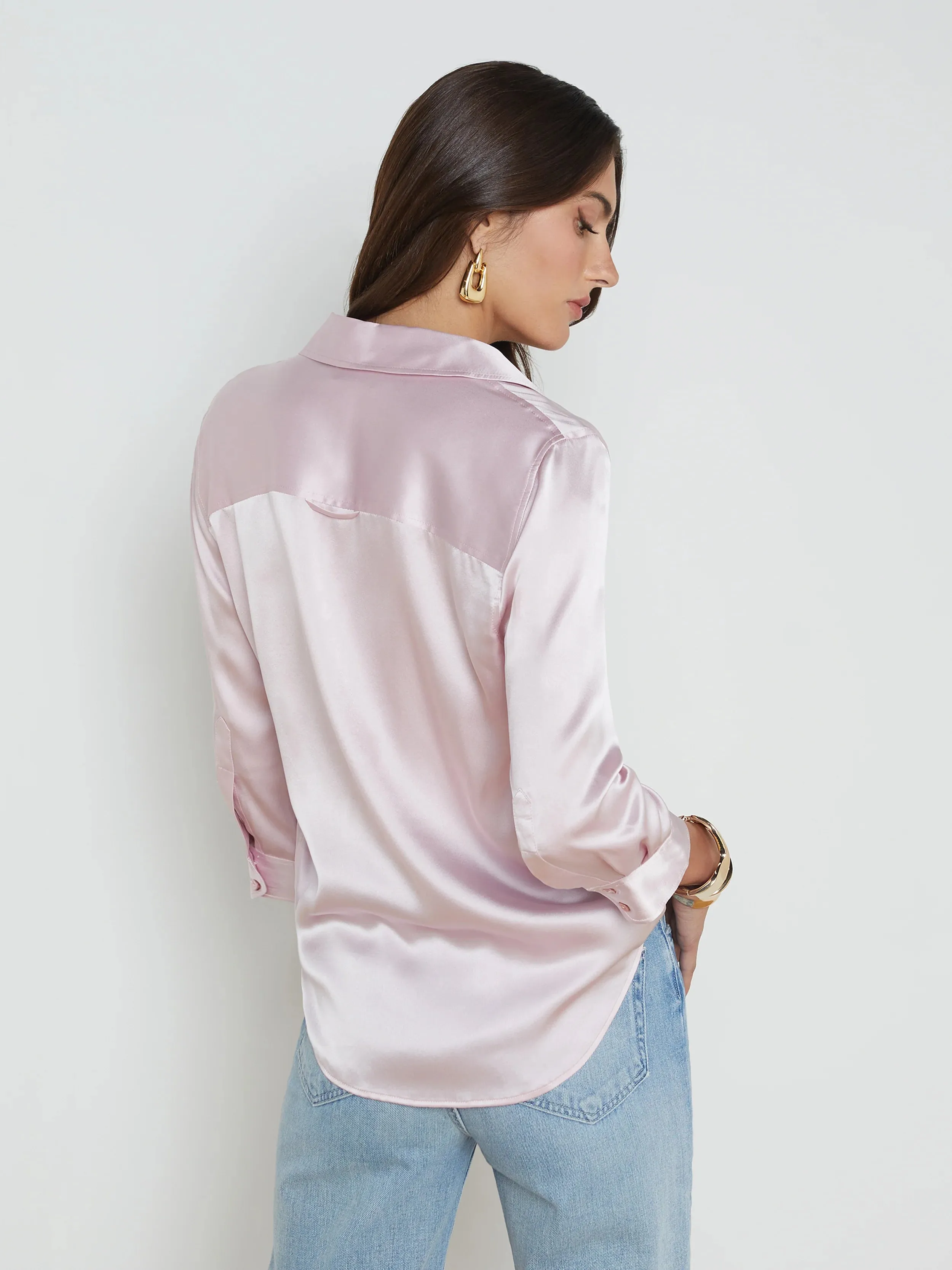 L’agence - Dani Silk Blouse - Lilac Snow