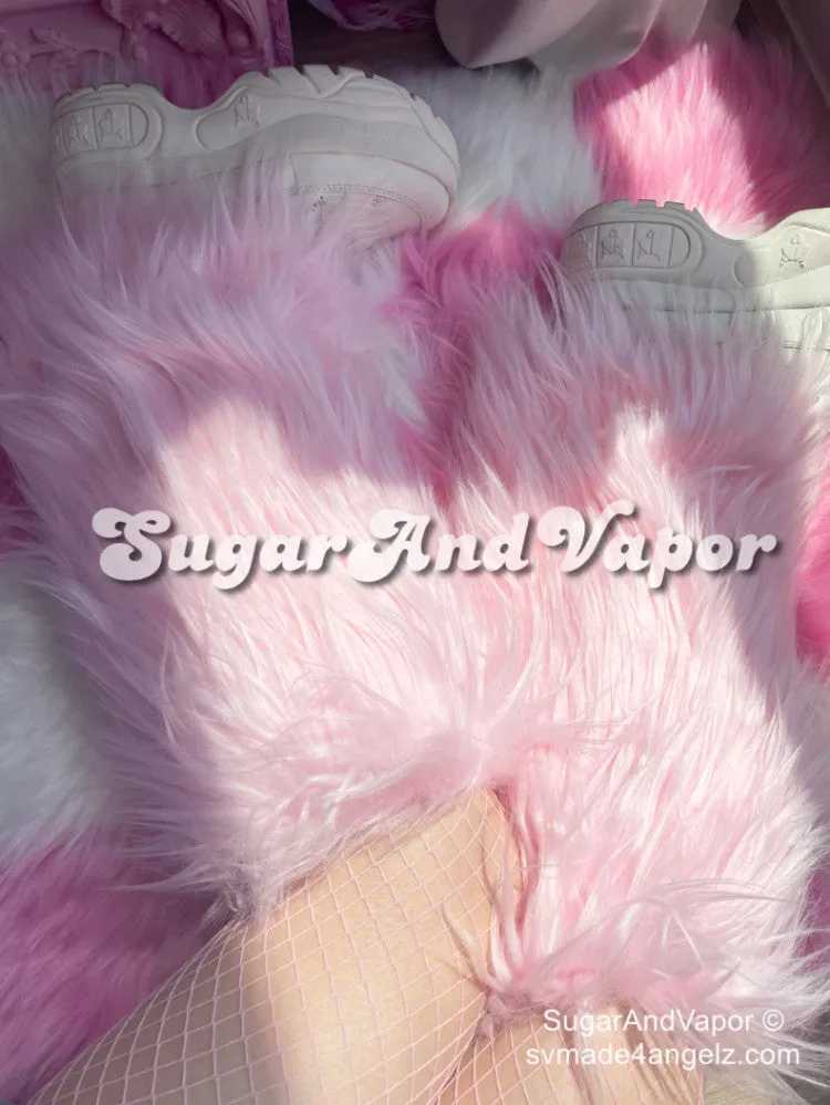 Layla Kawaii Pink Furry Leg Warmers