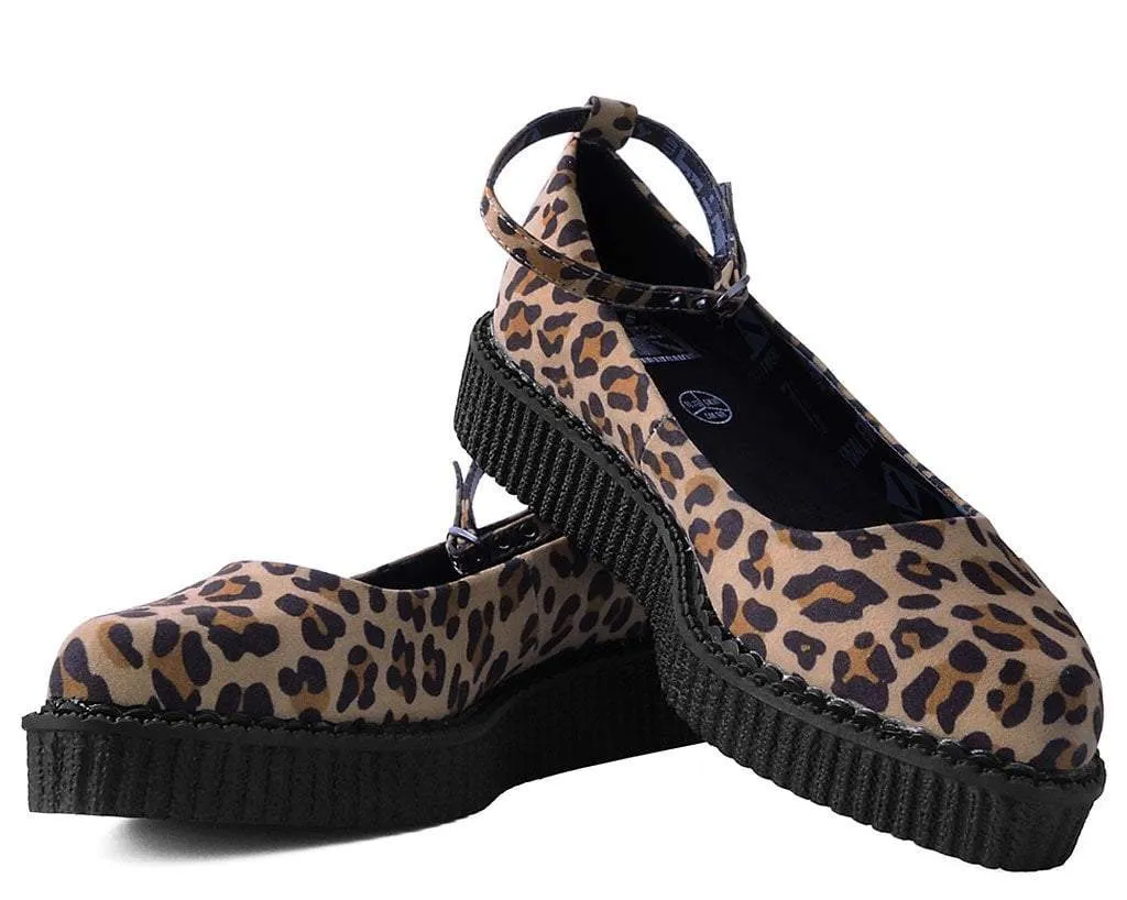 Leopard Pointed Ballet Ankle Strap Creeper