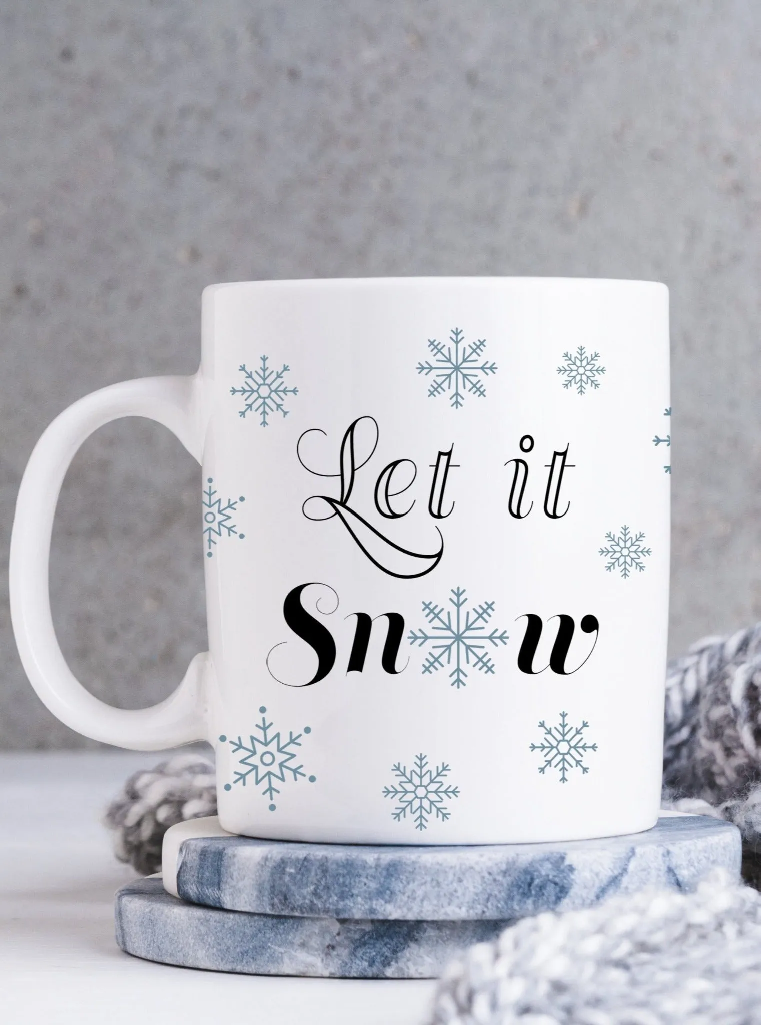 Let it Snow Snowflake Coffee Mug