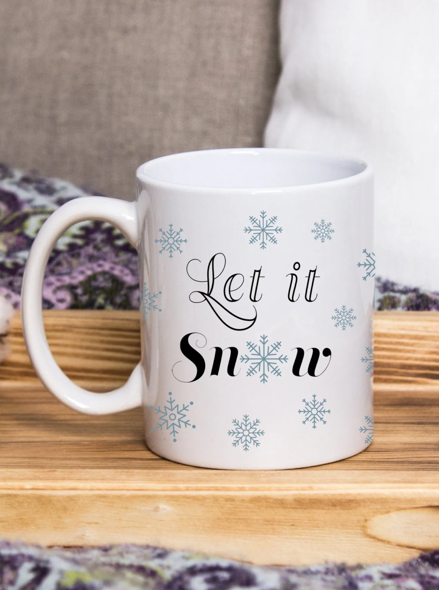 Let it Snow Snowflake Coffee Mug