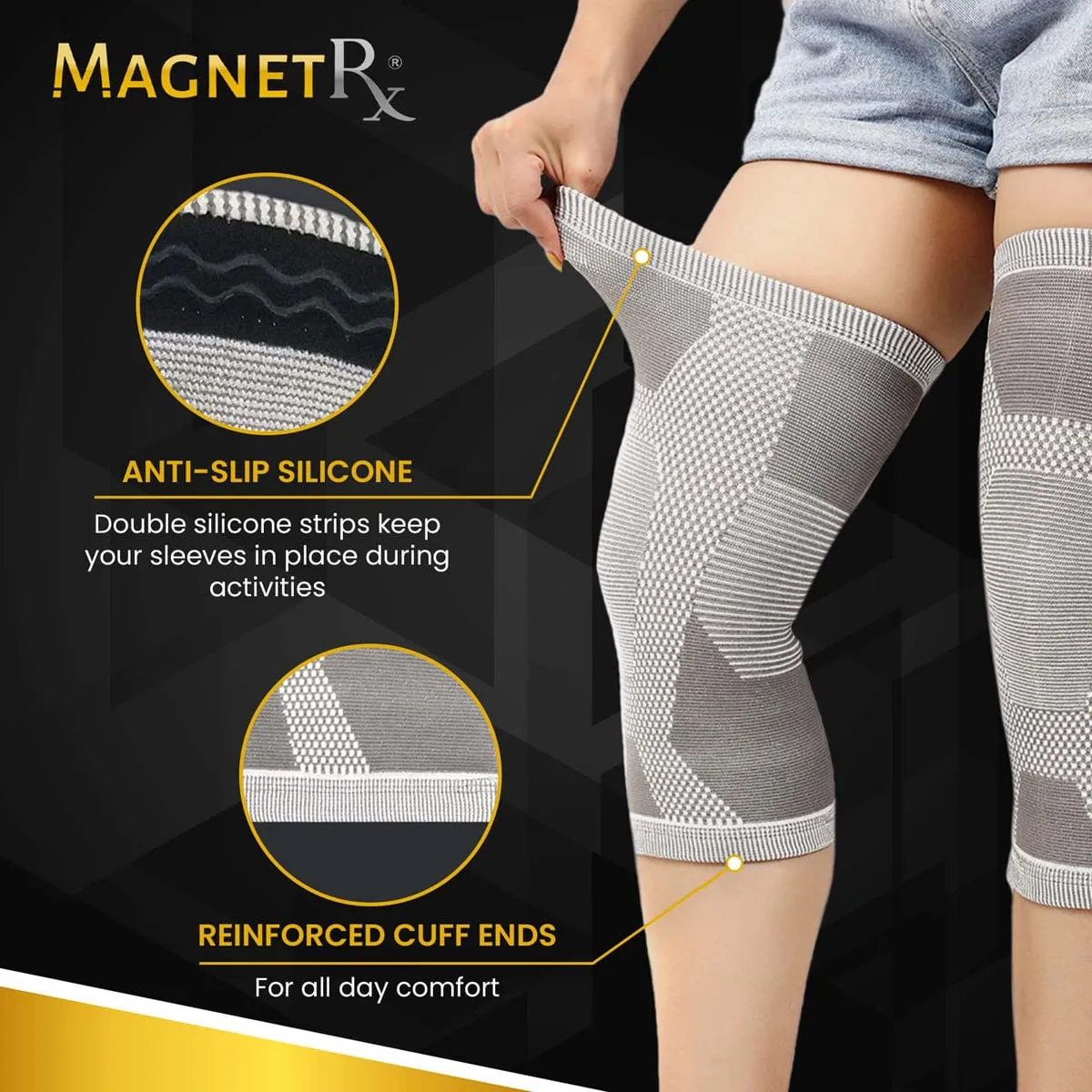 Magnetic Therapy Knee Compression Sleeves (Pair)