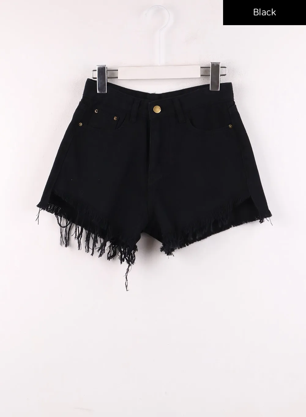 Mid Waist Ripped Denim Shorts IJ430