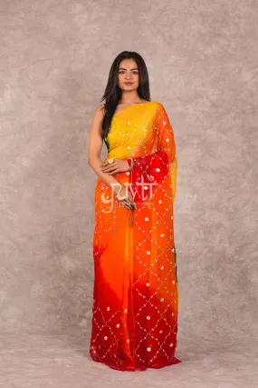 Multi coloured Chiffon Saree