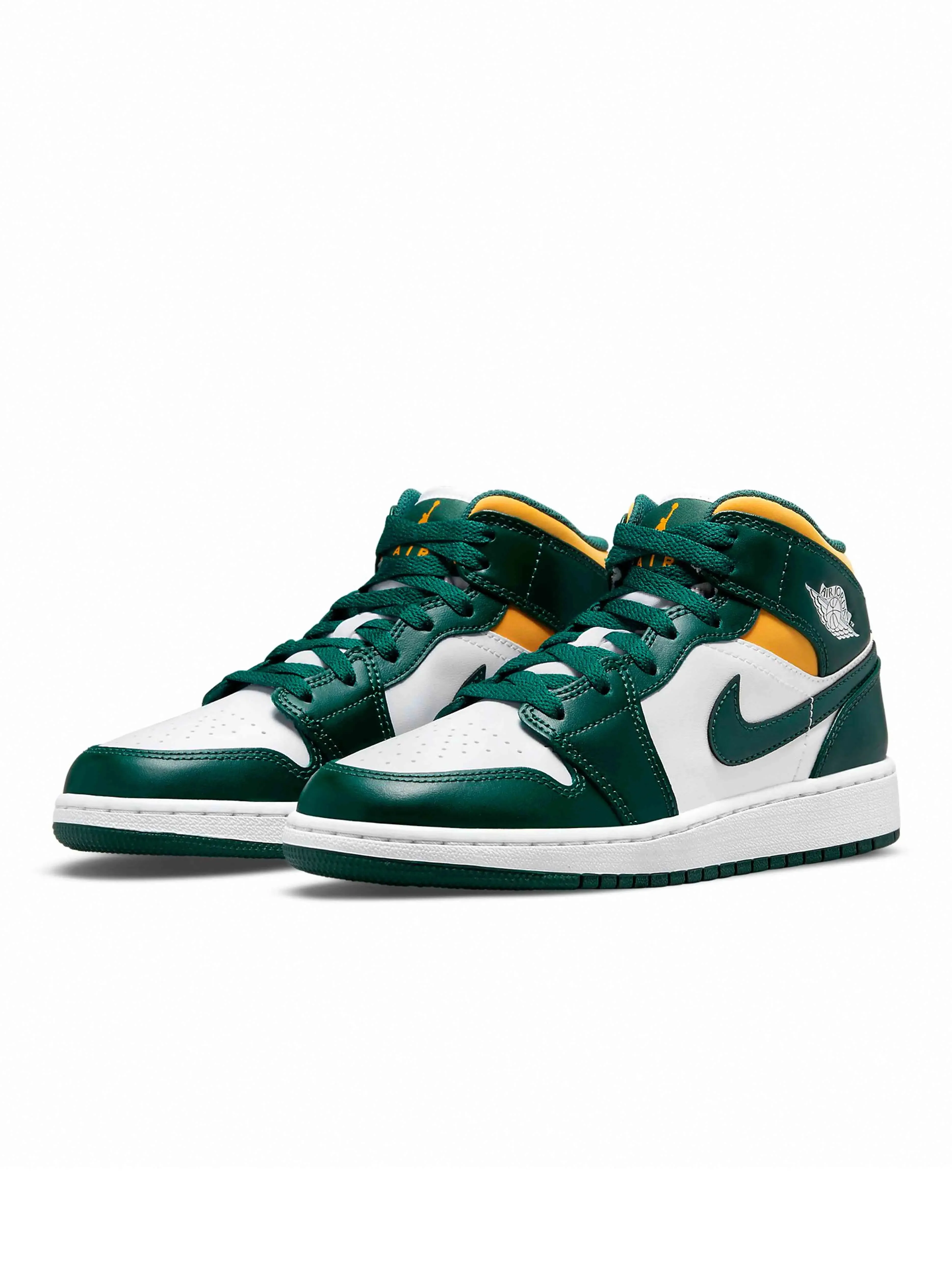 Nike Air Jordan 1 Mid Green Yellow (GS)