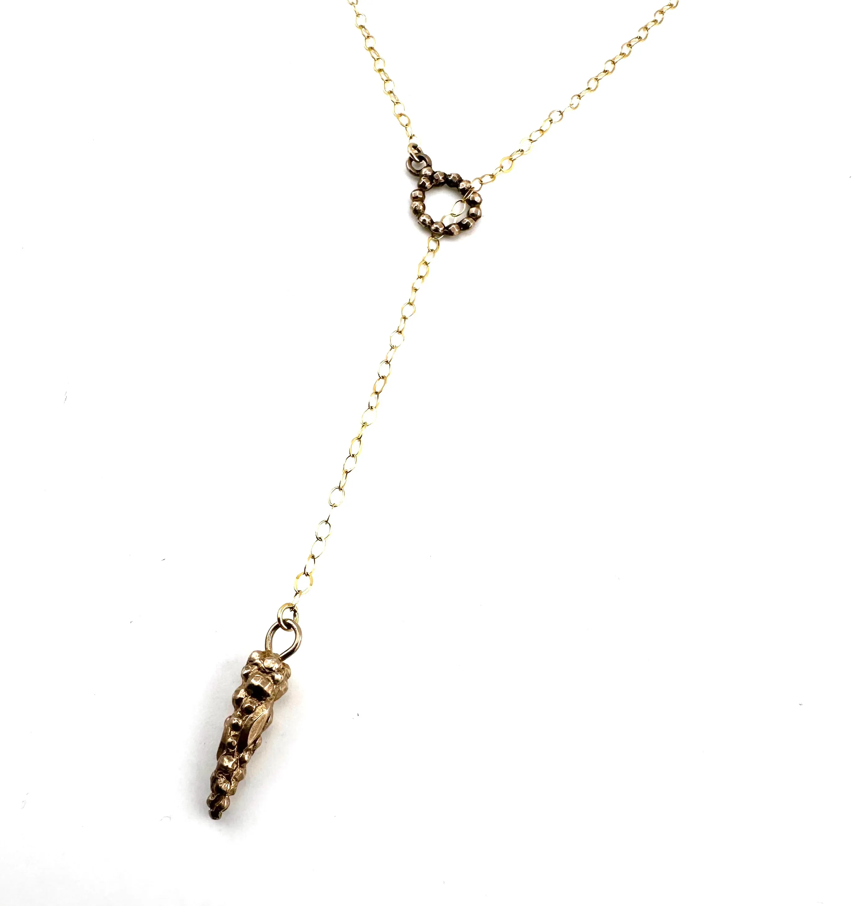 PENDULUM Lariat Necklace - Bronze