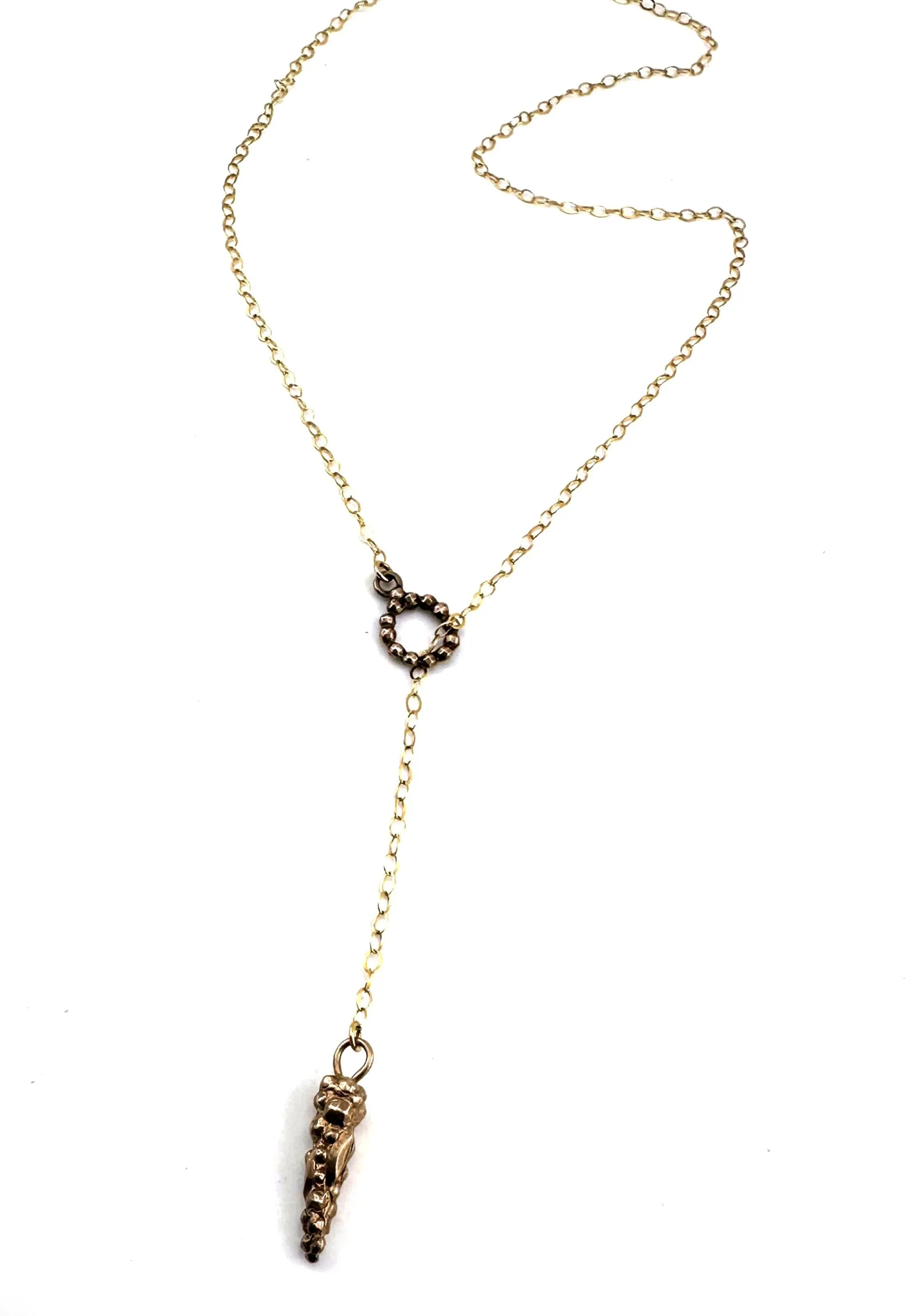 PENDULUM Lariat Necklace - Bronze