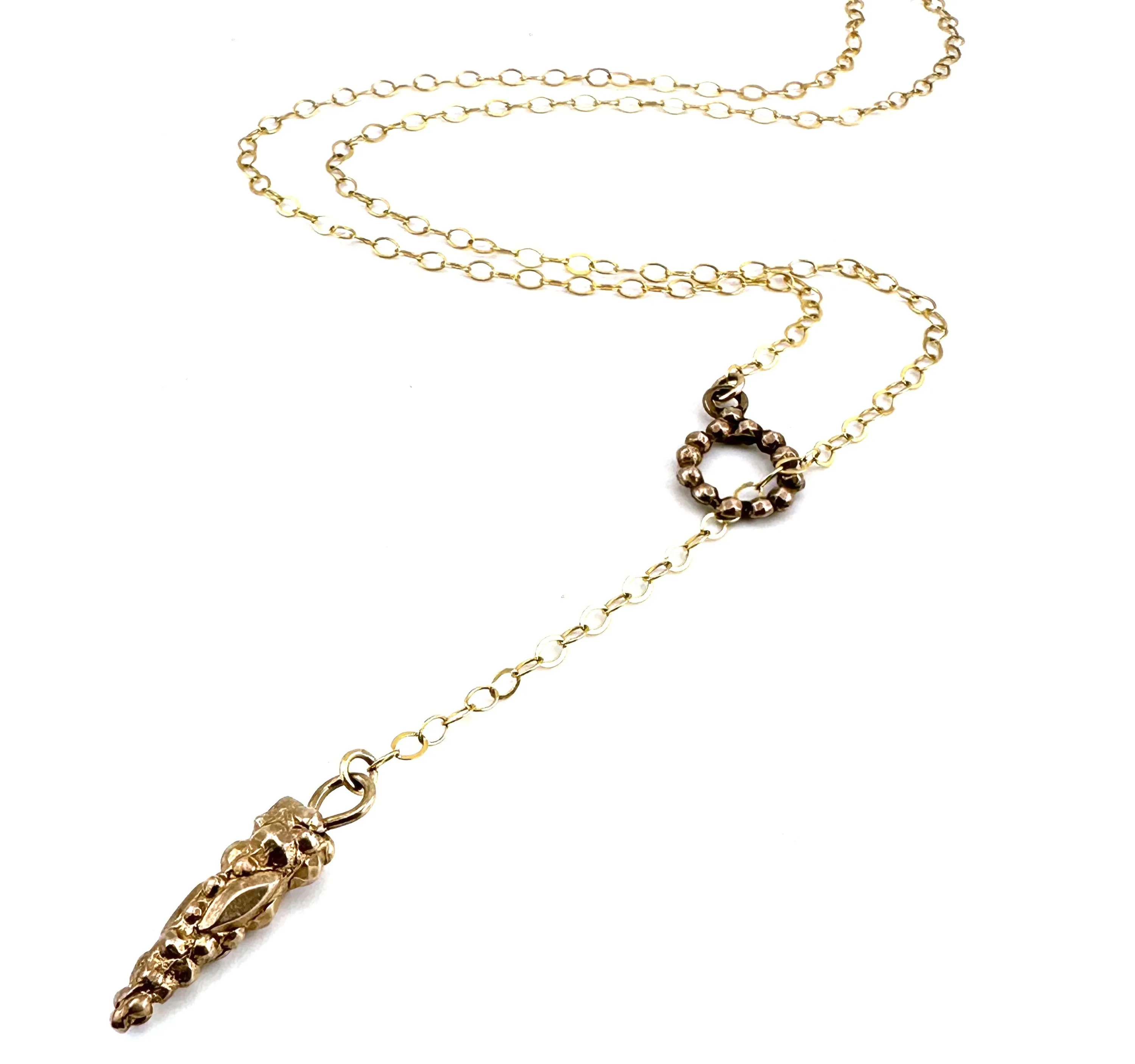 PENDULUM Lariat Necklace - Bronze