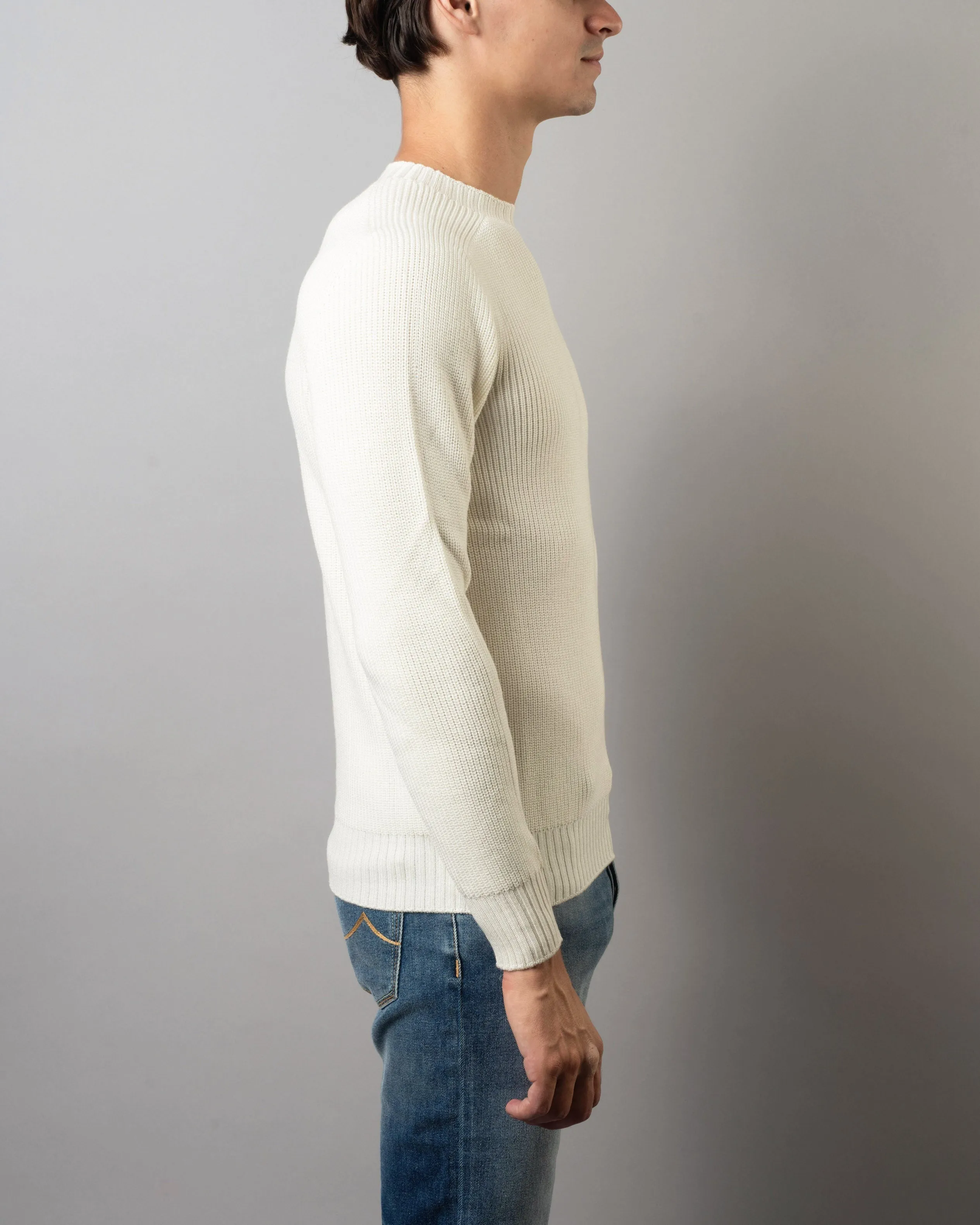 Rain Wool Ribbed Crewneck Sweater