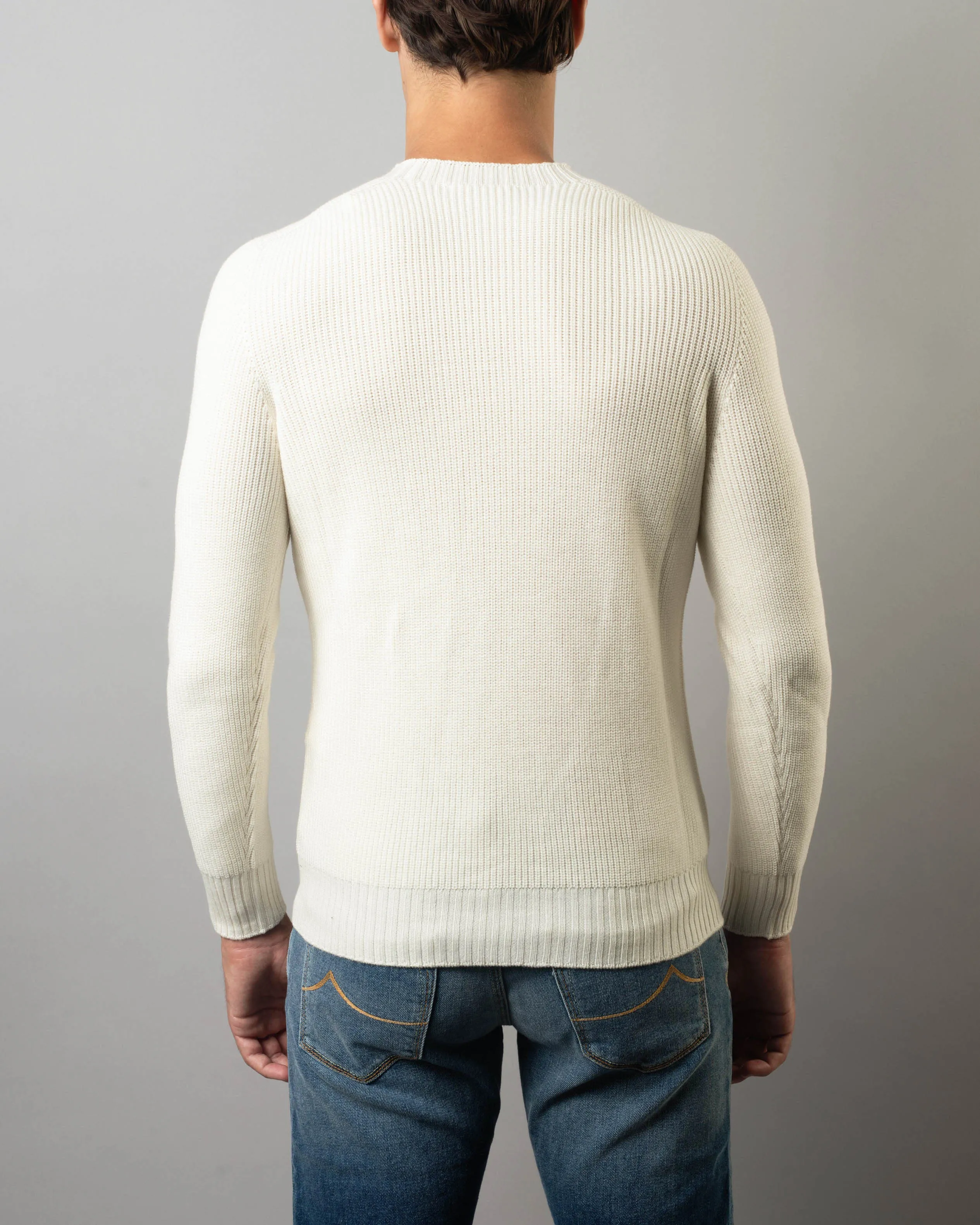 Rain Wool Ribbed Crewneck Sweater