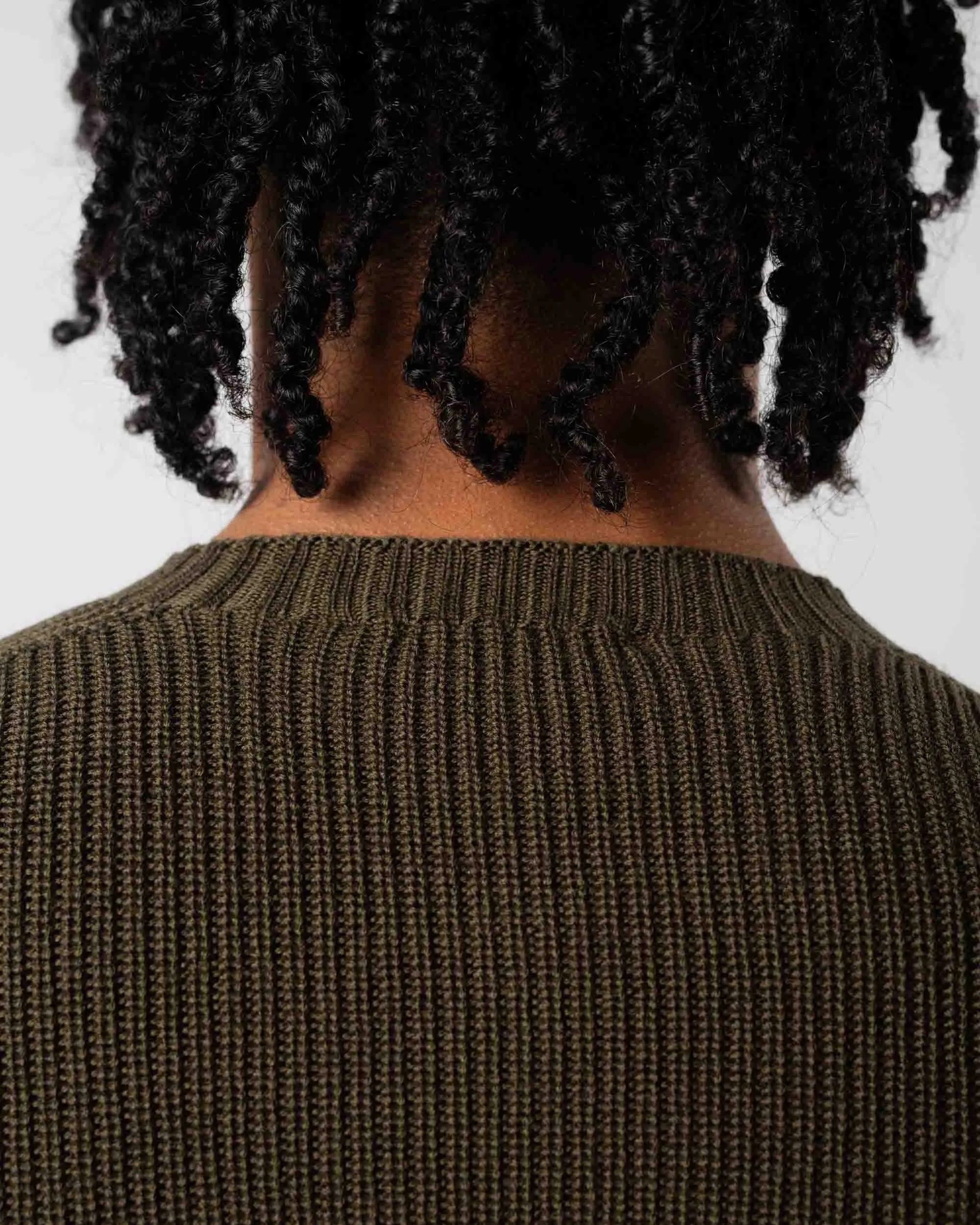 Rain Wool Ribbed Crewneck Sweater