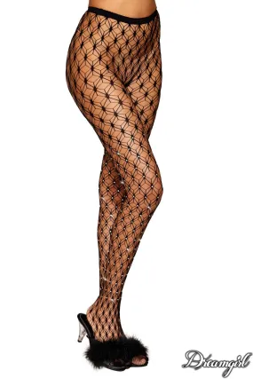 Rhinestone Fence Net Pantyhose