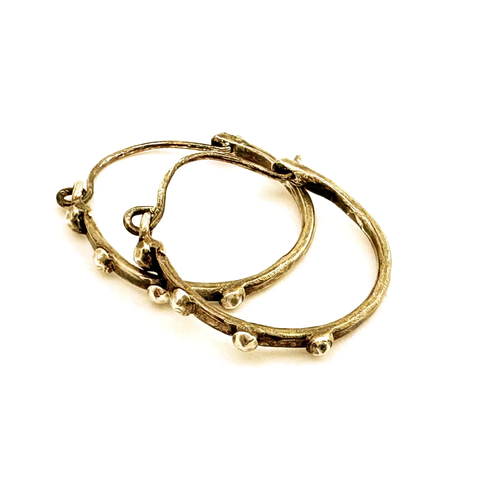 RIVETED Midi Hoops - Bronze