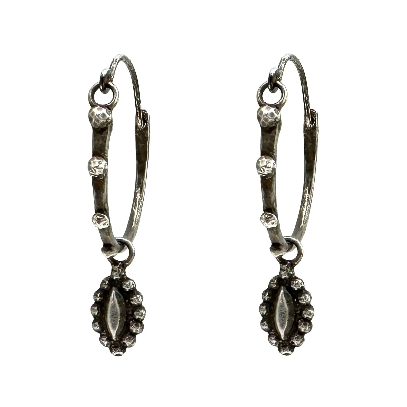 SIGHT RIVETED Midi Hoops - Silver