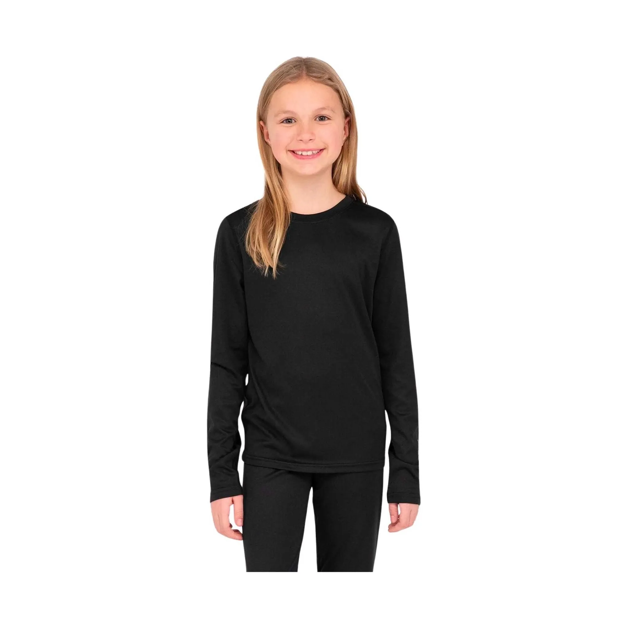 Terramar Kids' Thermapeak 2.0 Baselayer Crew - Black