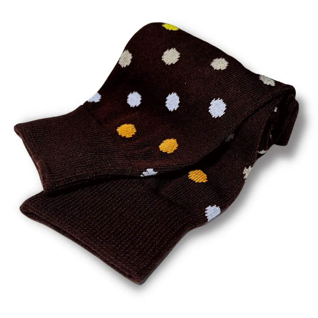 Vannucci Boys Polka Dot Brown Socks _SS1221