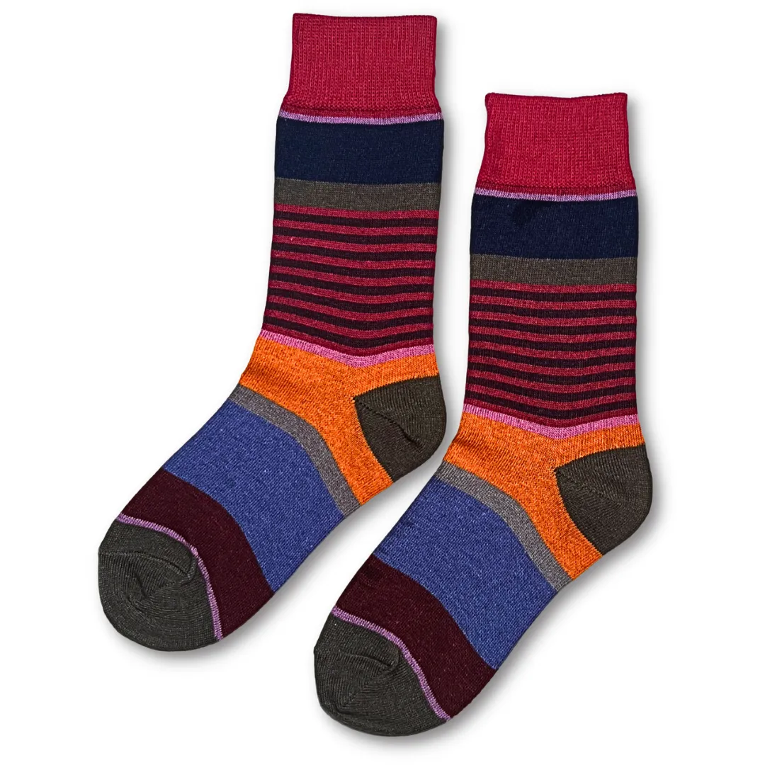 Vannucci Boys Striped Red/Blue Socks _SS1203