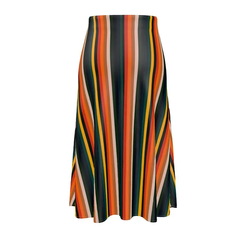 Vintage Striped Midi Skirt