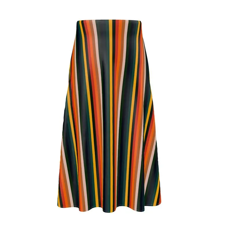 Vintage Striped Midi Skirt