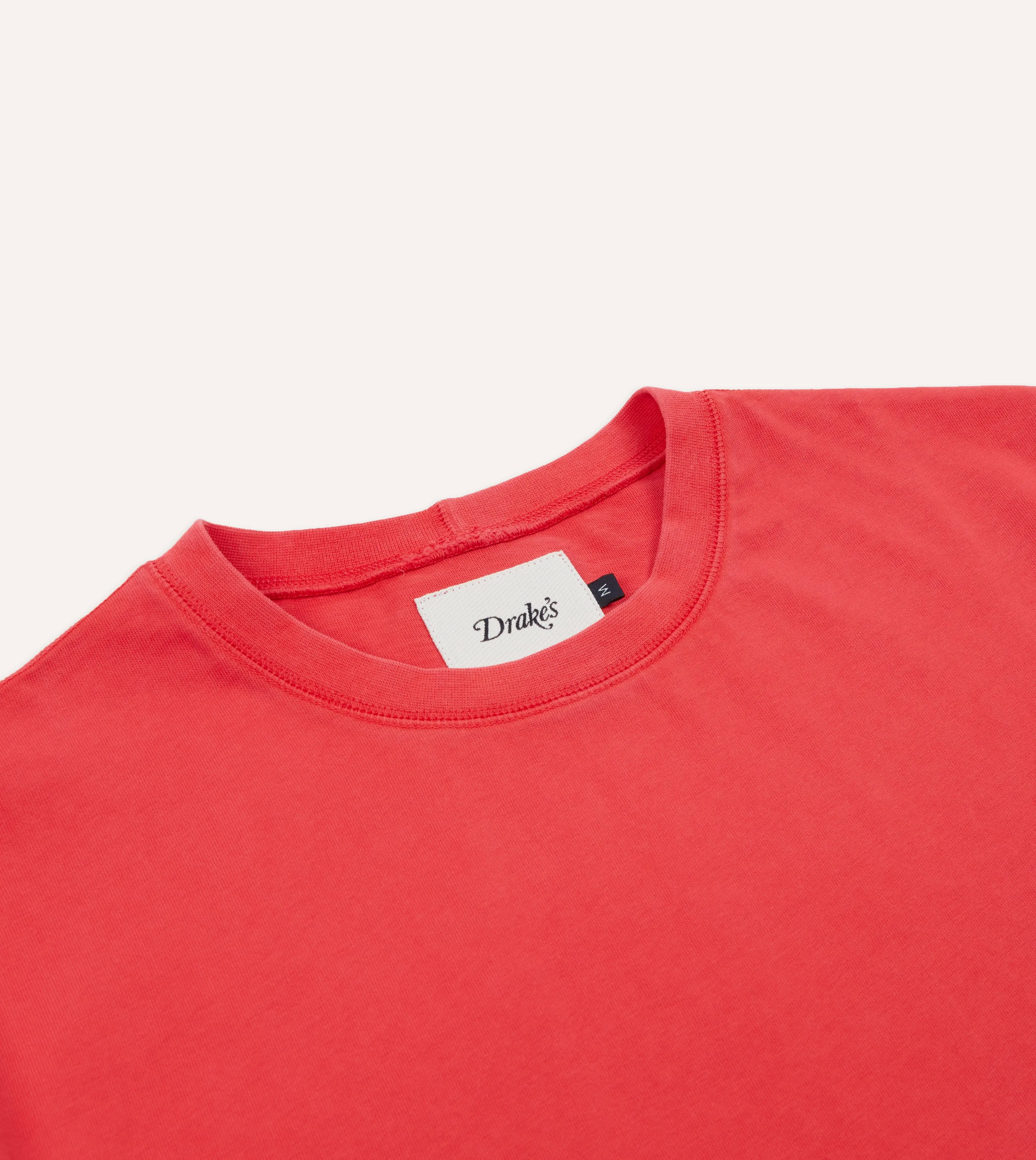 Washed Red Cotton Crew Neck Hiking T-Shirt