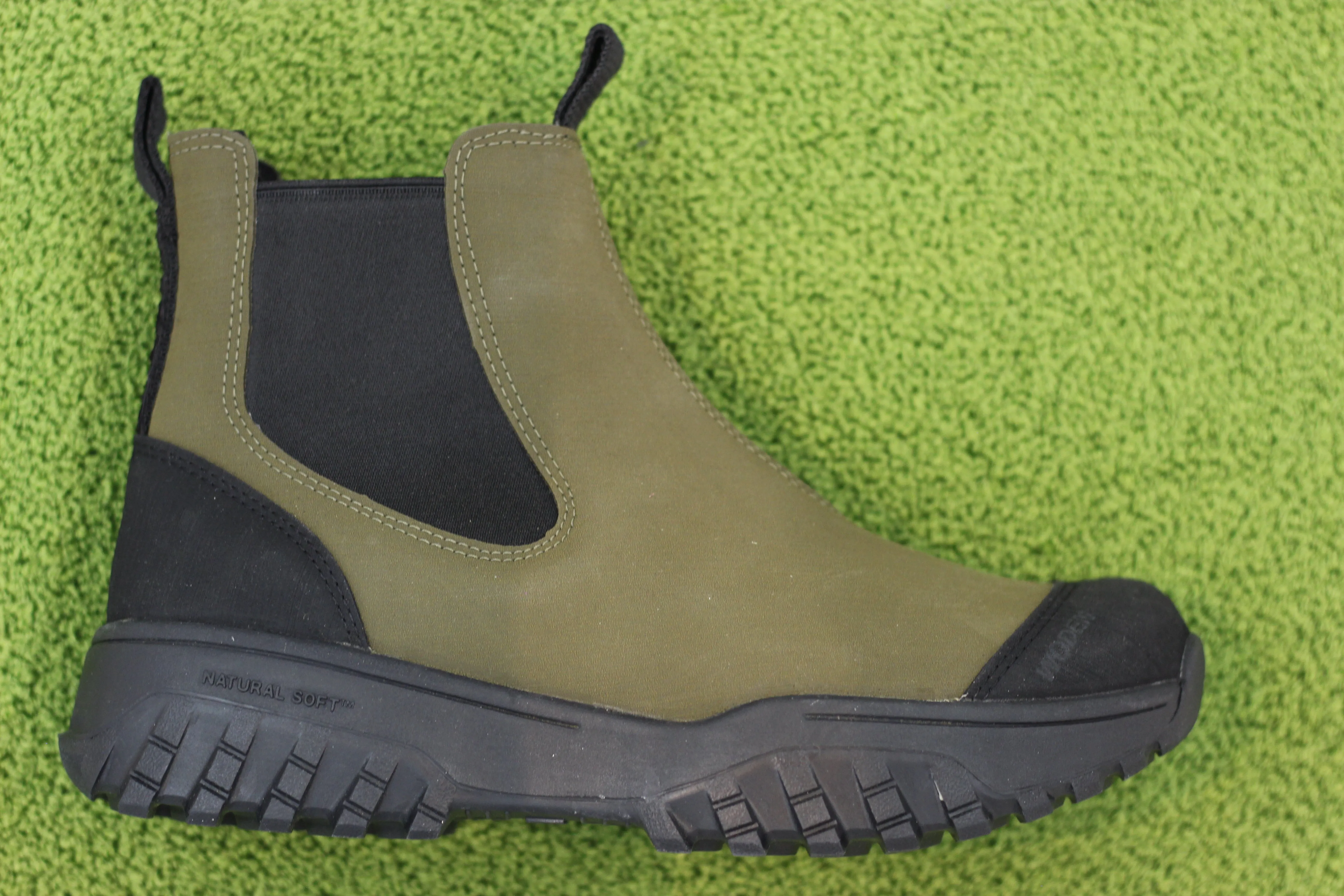 Woden Womens Magda Track Boot - Olive Rubber