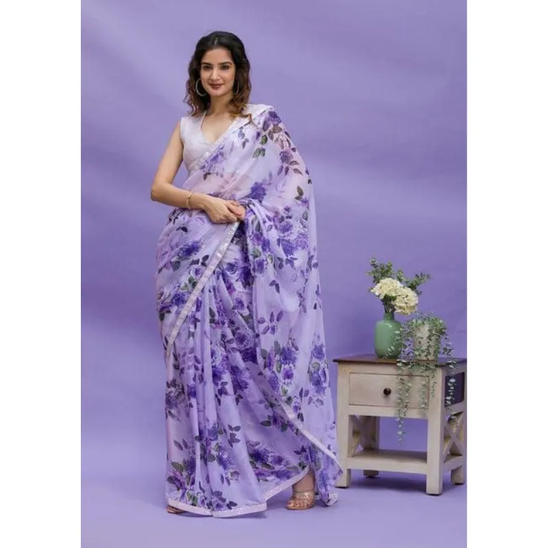 Women Designer Floral Printed Saree