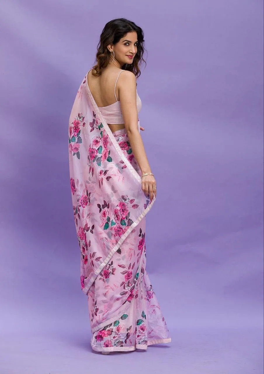 Women Designer Floral Printed Saree