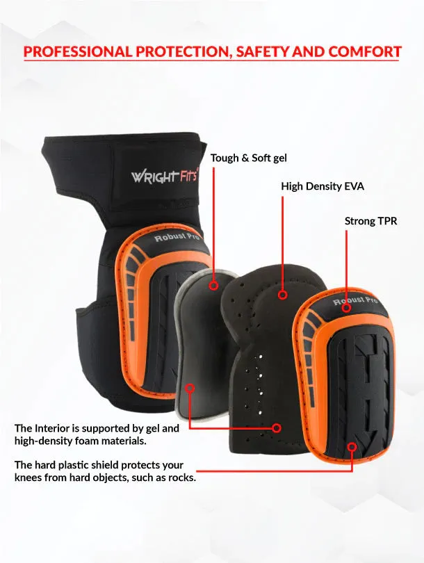 WrightFits Robust Pro Gel Knee Pads For Work