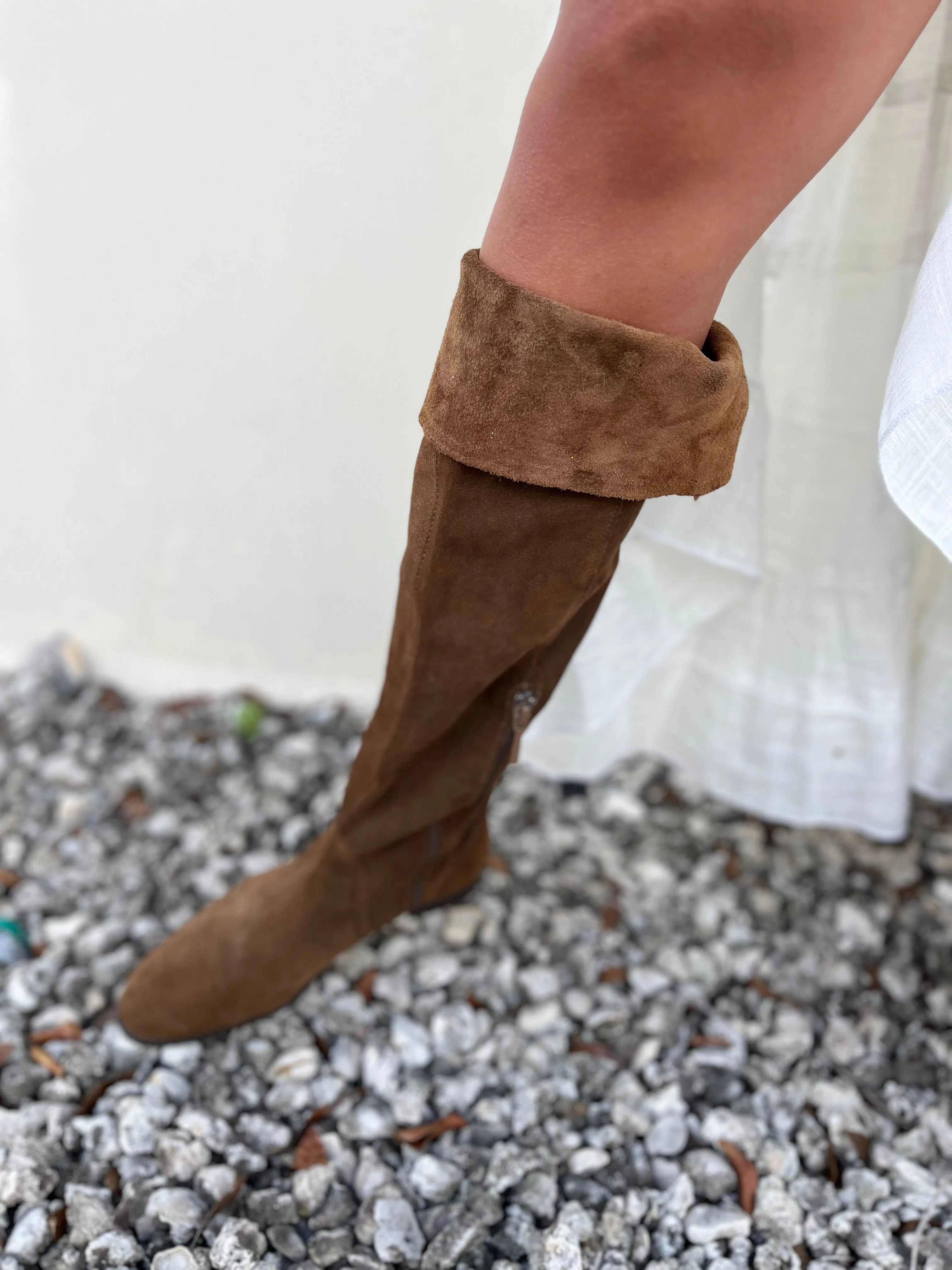 Zara Over The Knee Suede Boots